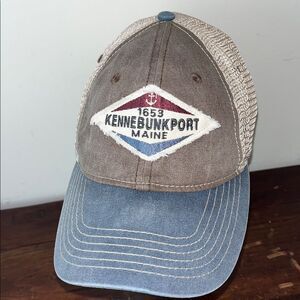Kennebunkport Maine embroidered destination cap vintage nautical baseball hat